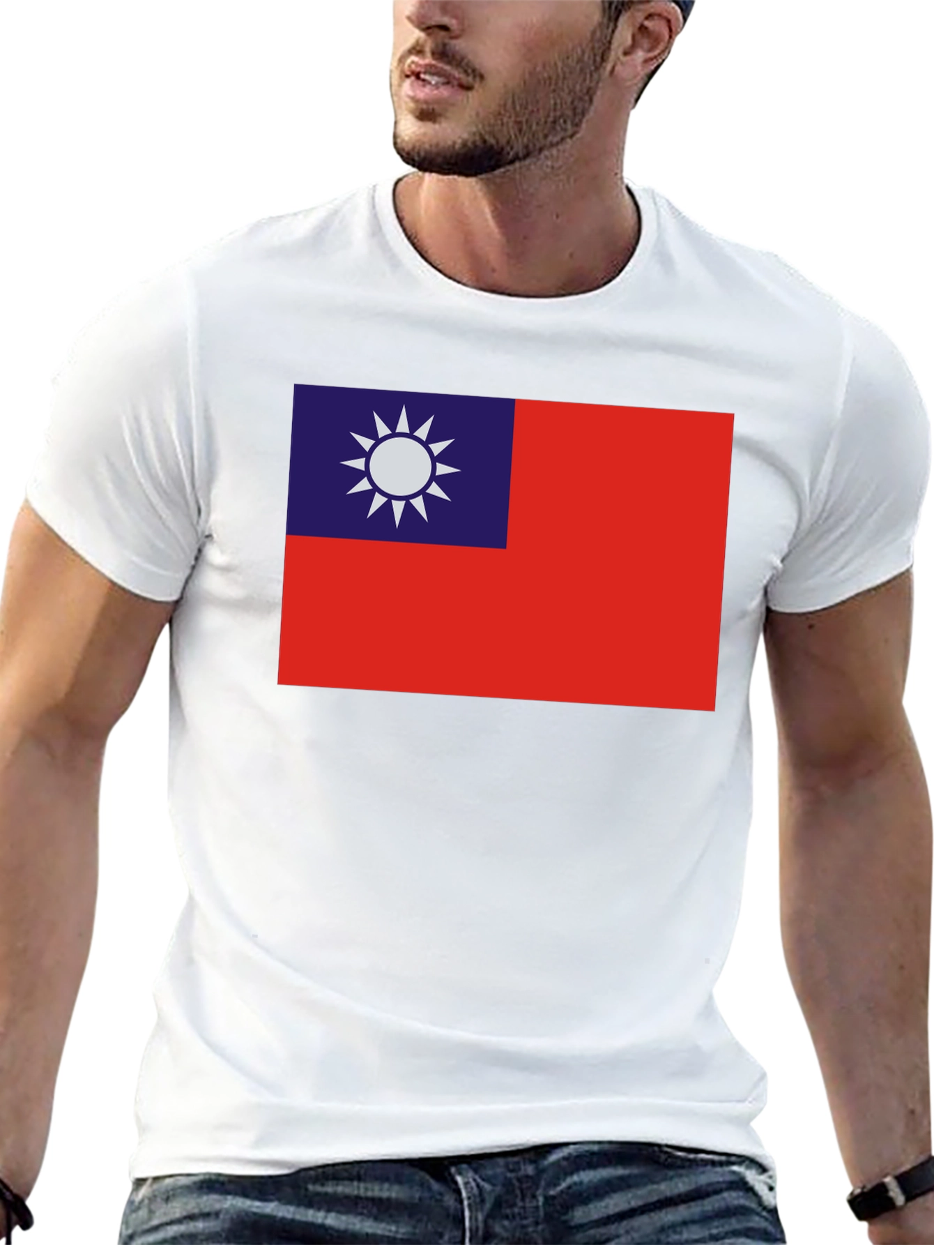 Taiwan Flag Graphic Tee - Black Cotton Comfort