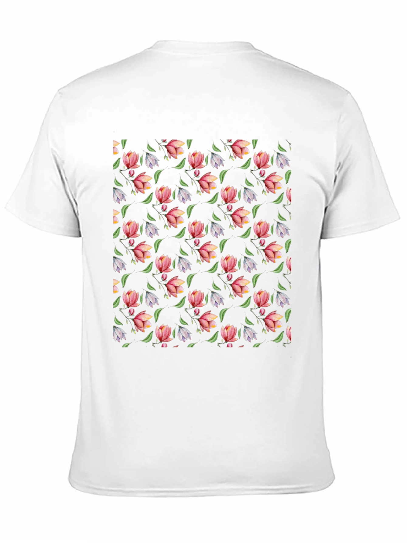 Floral Pattern Black T-Shirt for Men