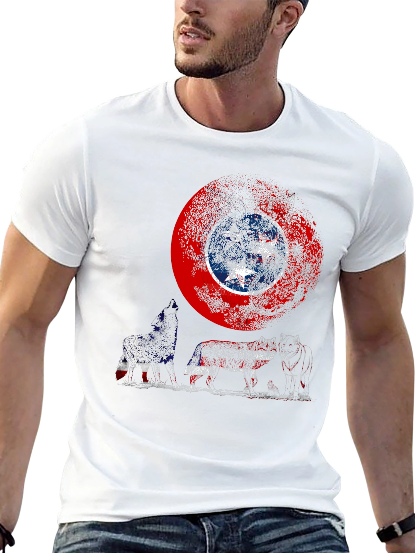 Tennessee Flag Wolf Pack Graphic Tee - Mens