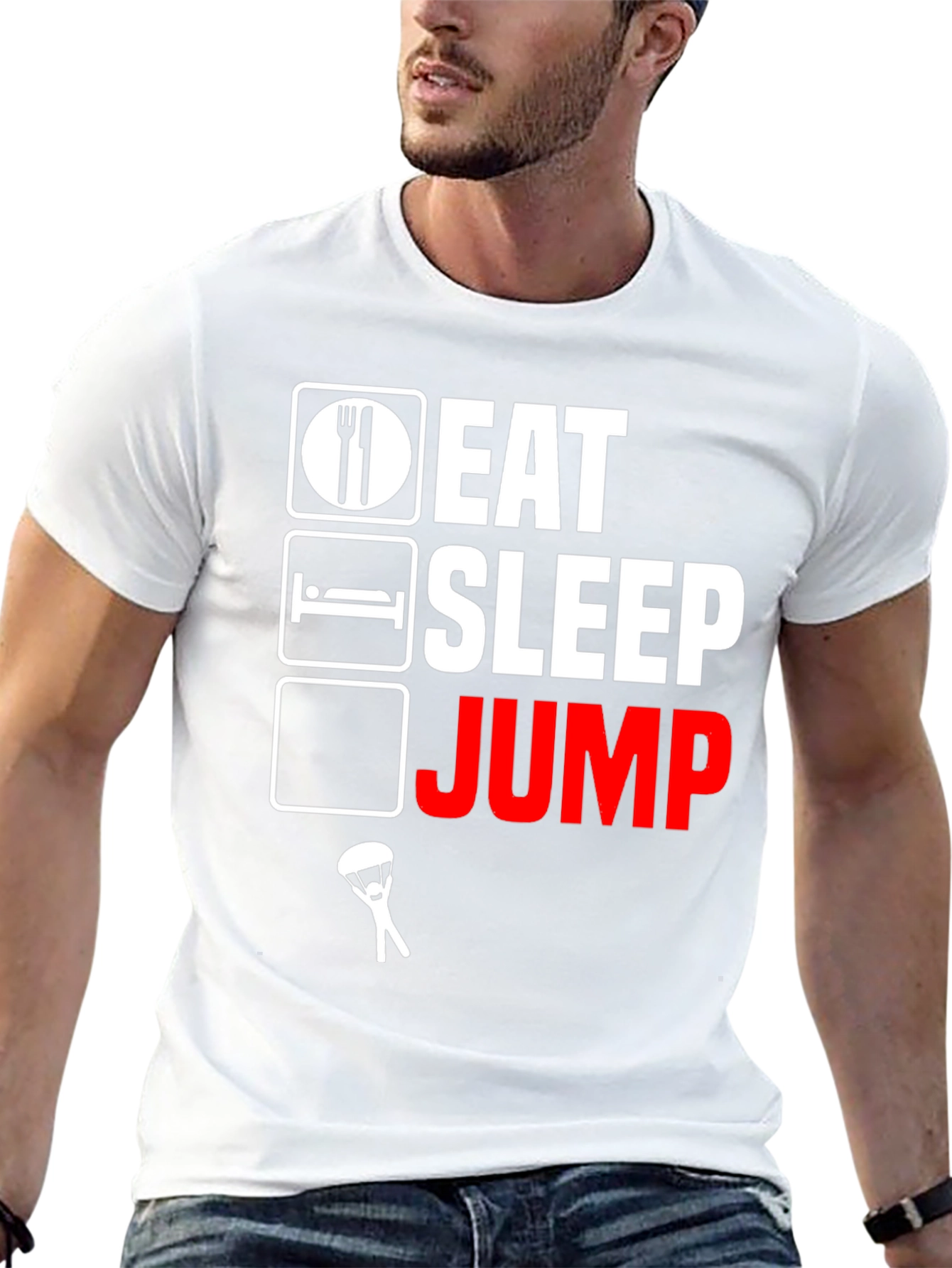 Eat Sleep Jump Parachute T-Shirt