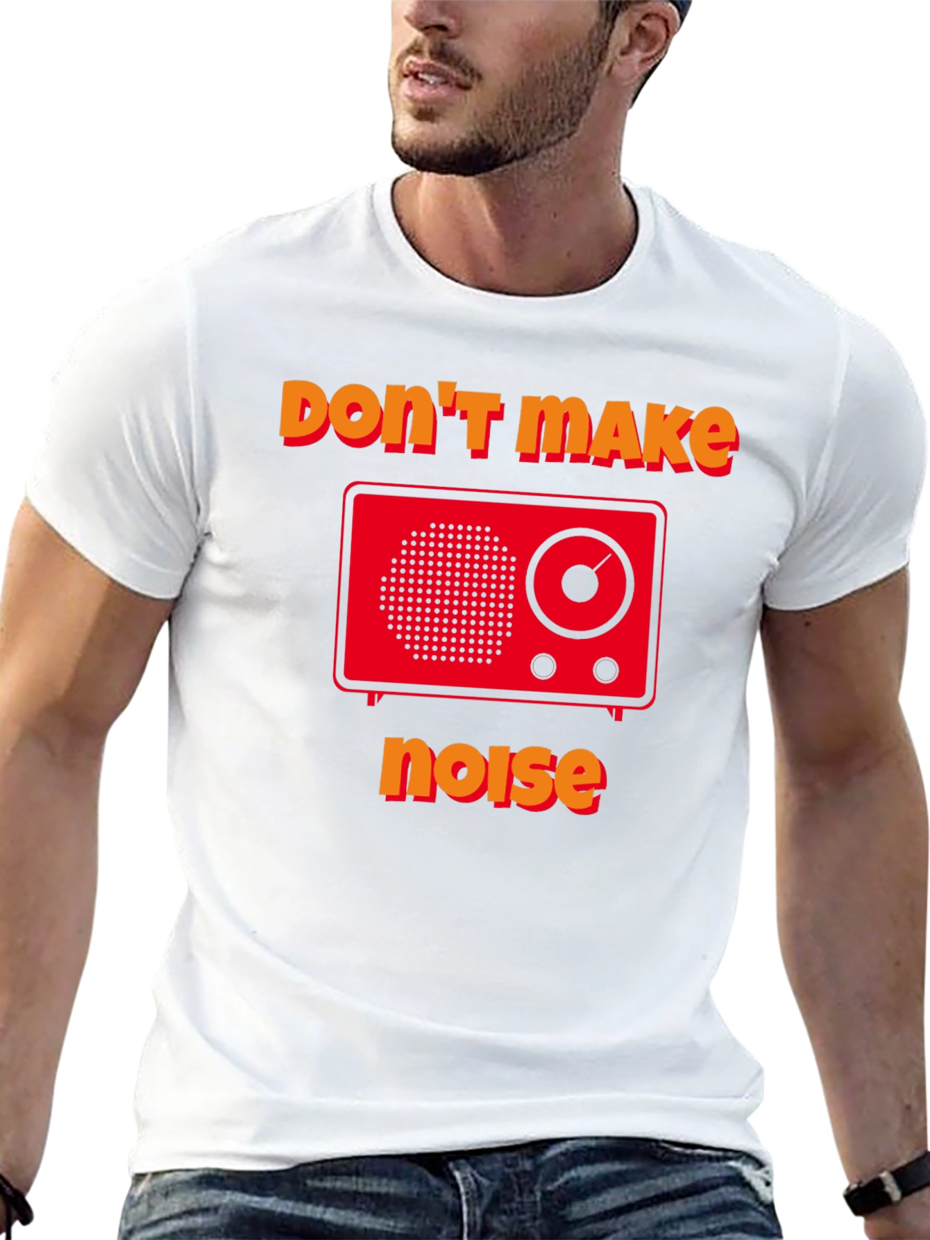 Dont Make Noise Graphic Tee - Retro Radio Design