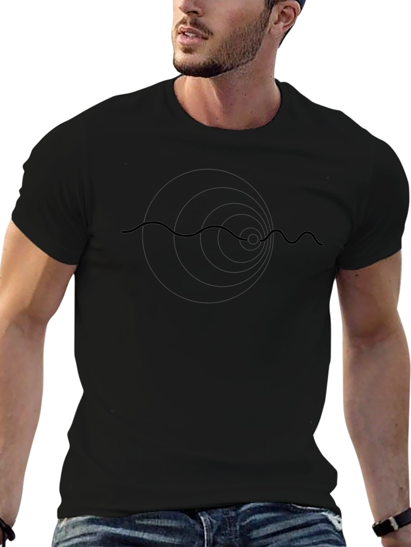Abstract Graphic Black T-Shirt
