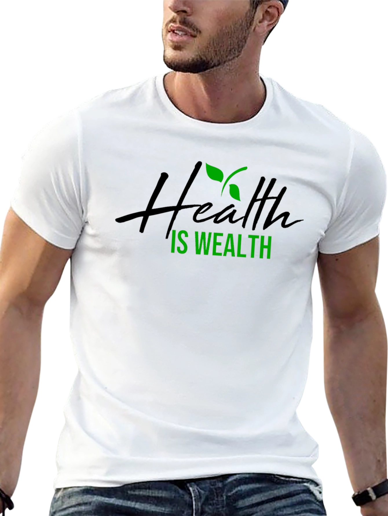 Health is Wealth Black T-Shirt