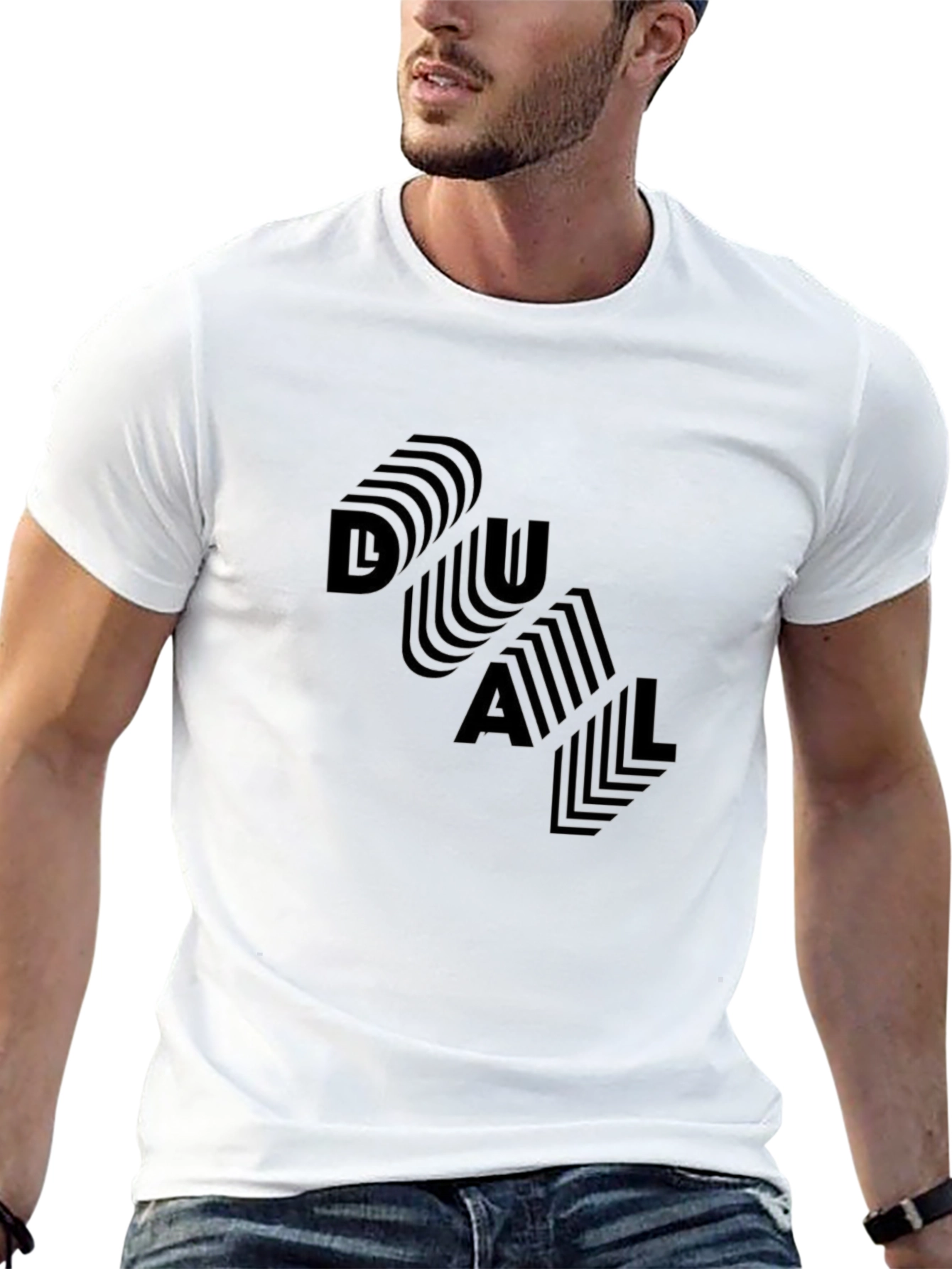 DUAL Graphic Print Black T-Shirt