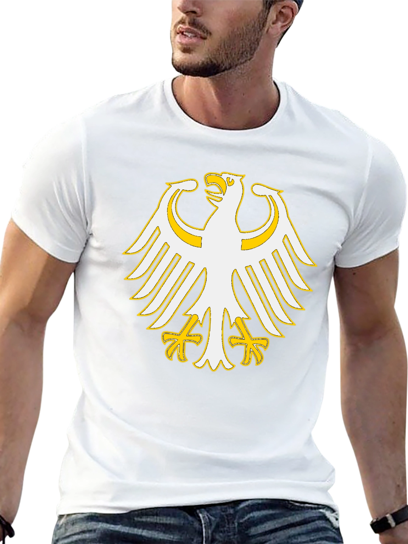 Black T-Shirt with Eagle Graphic Print