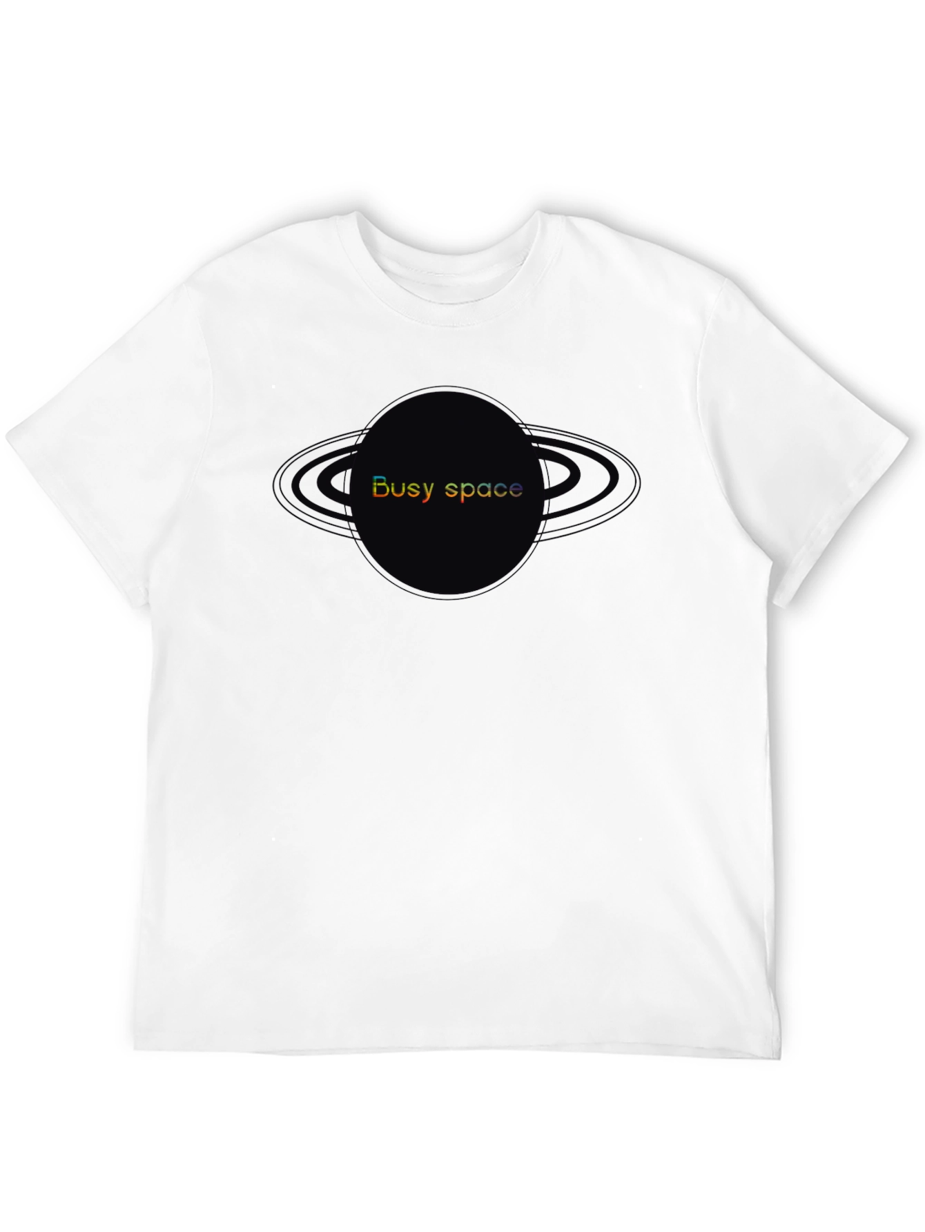 Busy Space Graphic Tee - Unique Planet Saturn Design