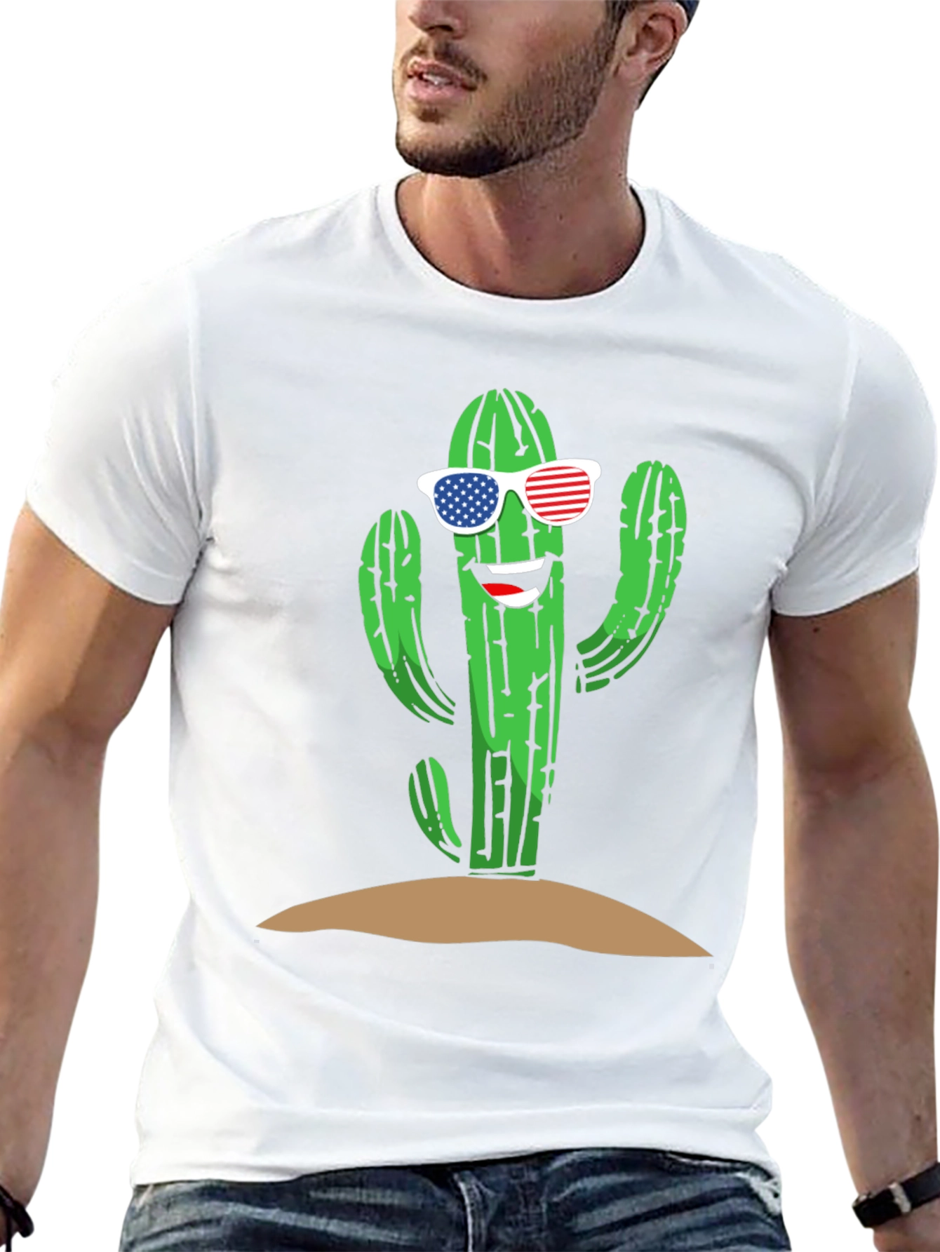 Cool Cactus USA Flag Sunglasses Tee