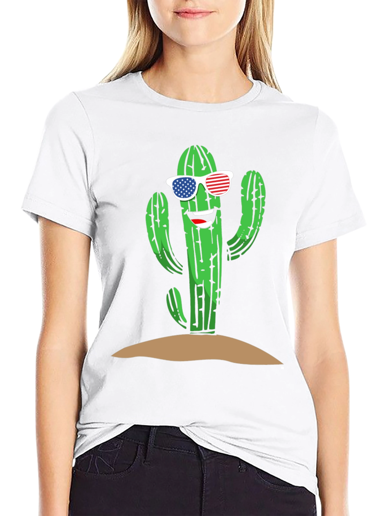 Cool Cactus USA Flag Sunglasses Tee
