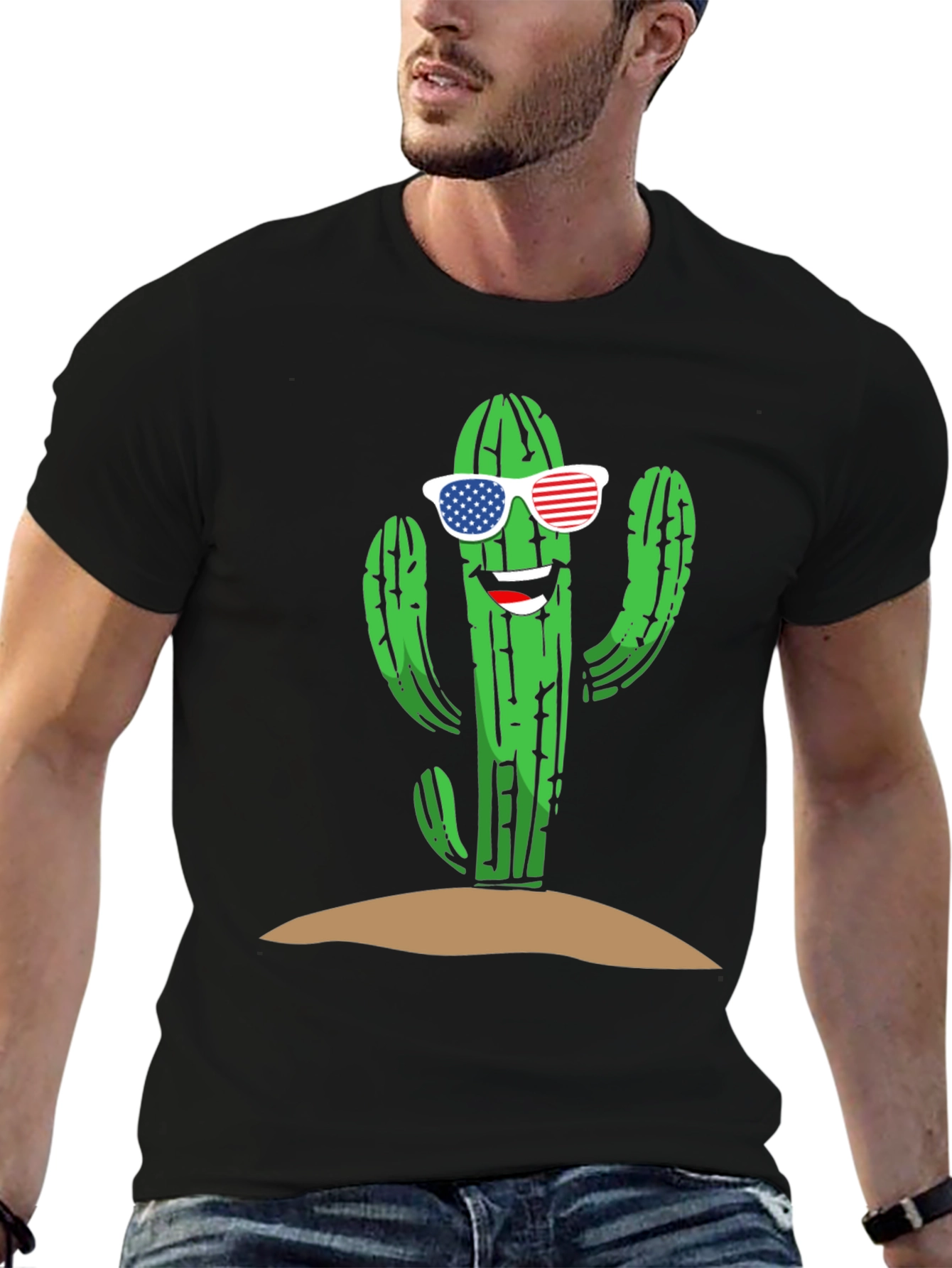 Cool Cactus USA Flag Sunglasses Tee