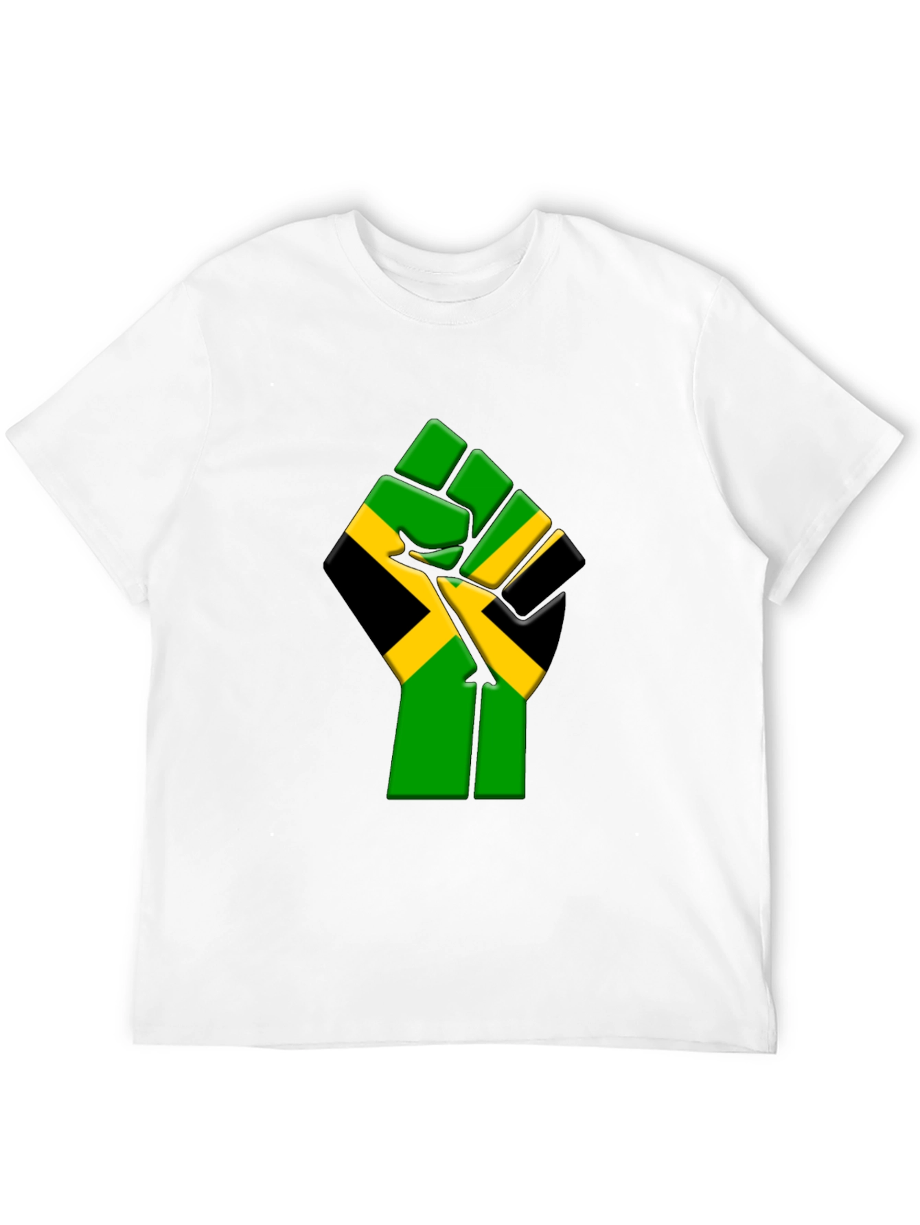 Jamaica Flag Fist Graphic T-Shirt - Black