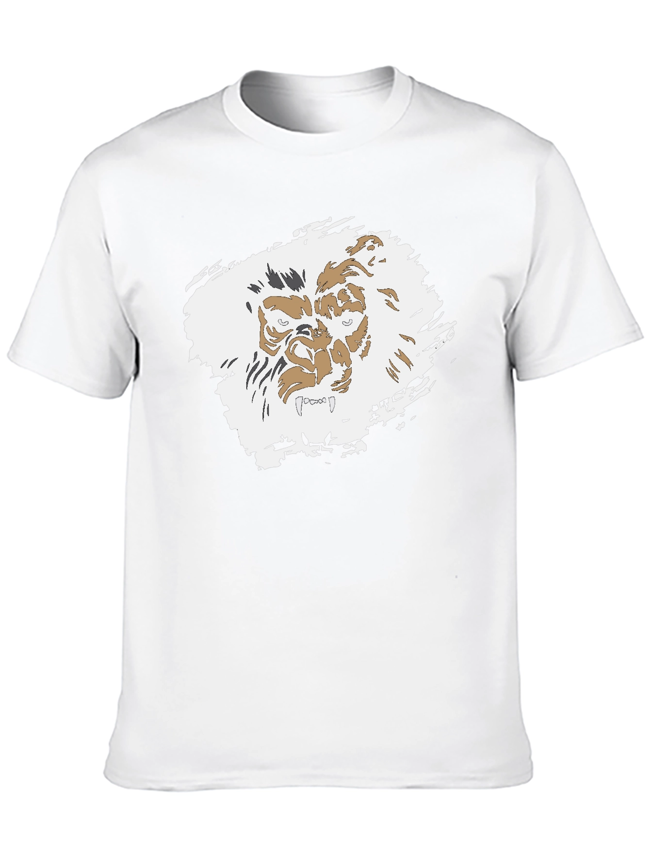 Lion Face Graphic Black T-Shirt