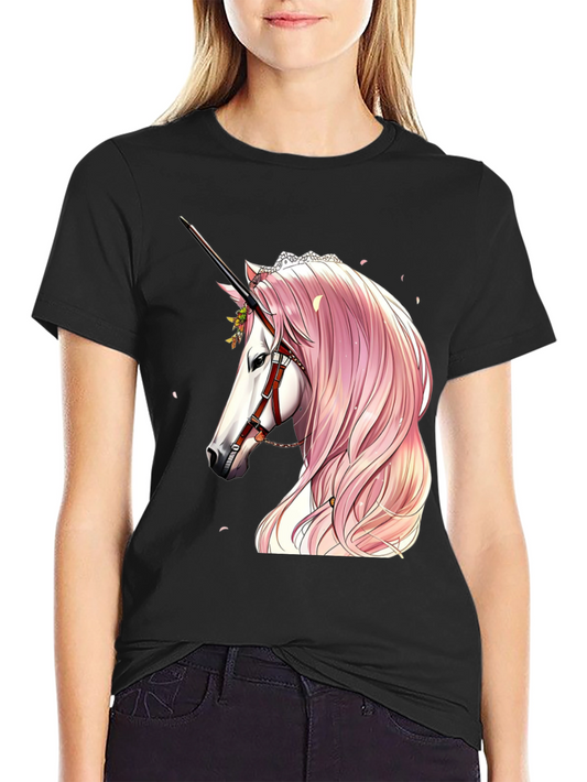 Unicorn Graphic Tee - Black Cotton Blend
