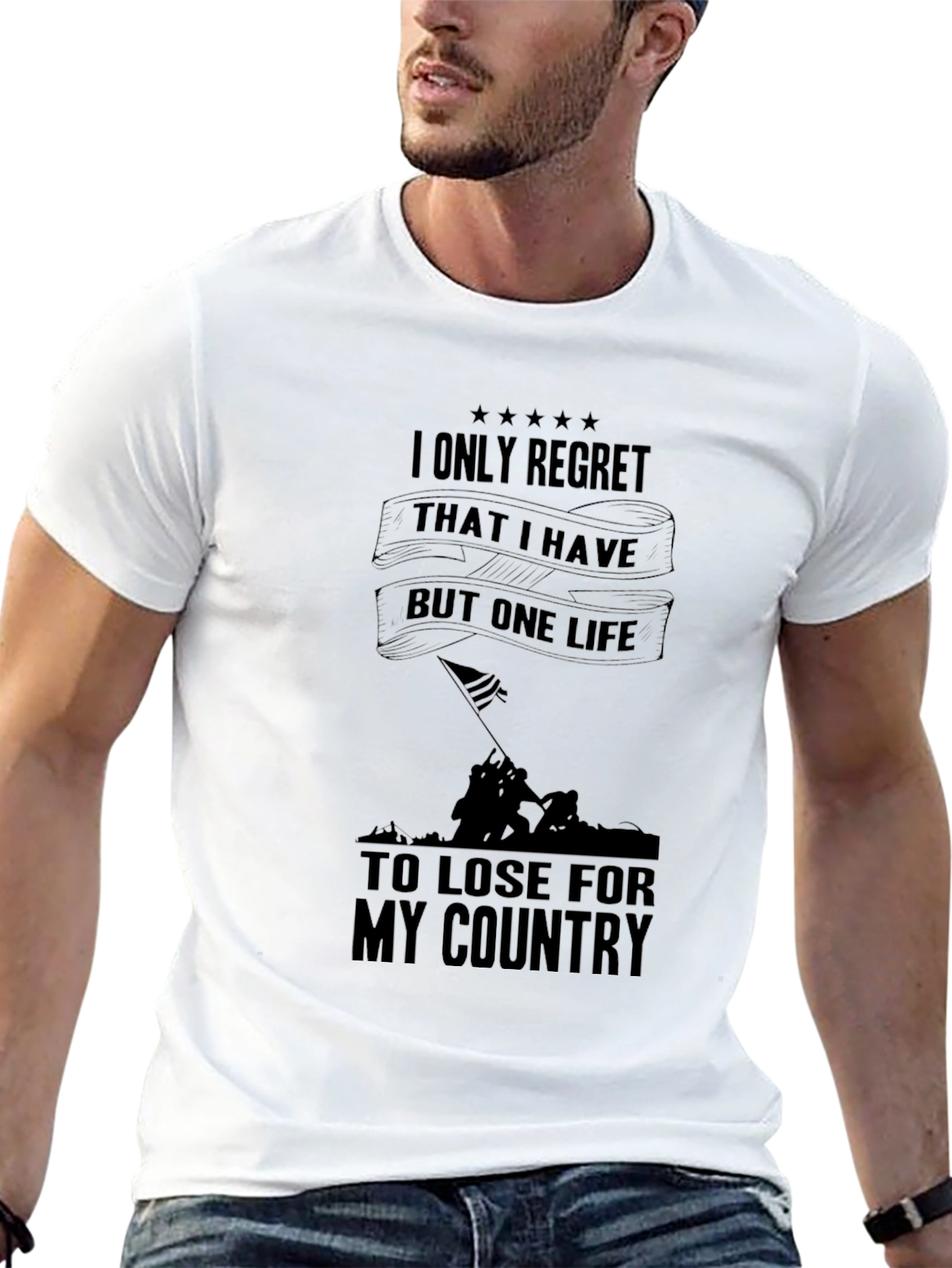 Patriotic One Life Graphic Tee - Black