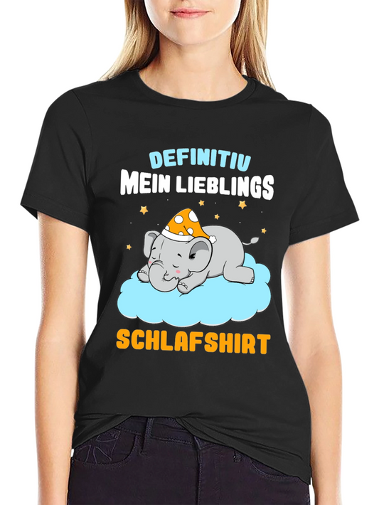 Cute Sleeping Elephant T-Shirt - German Schlafshirt