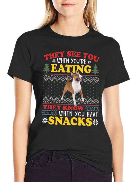 Dog Breed Eating Snacks Graphic T-Shirt