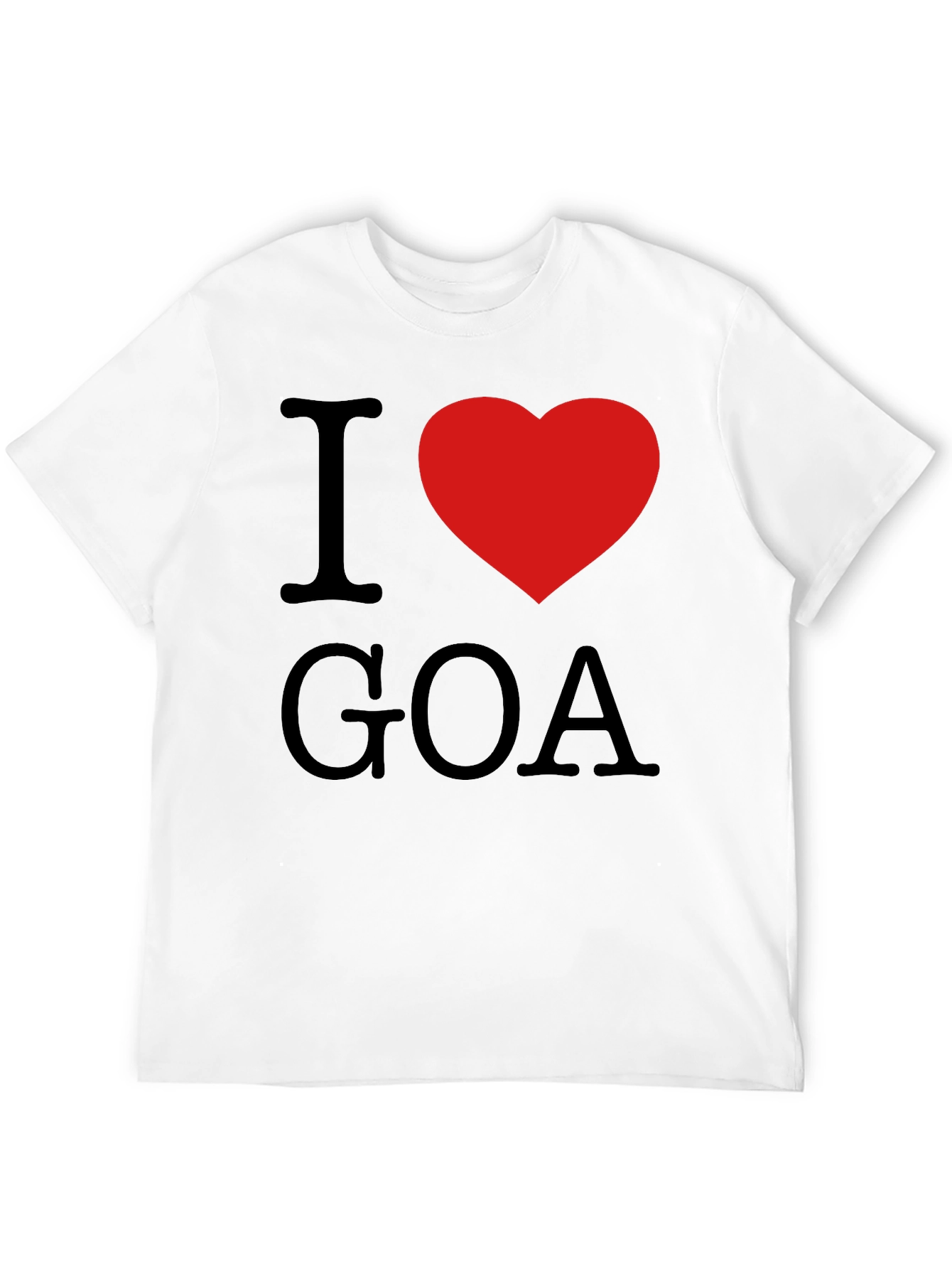 I Love Goa T-Shirt - Black with Red Heart