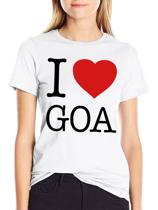 I Love Goa T-Shirt - Black with Red Heart