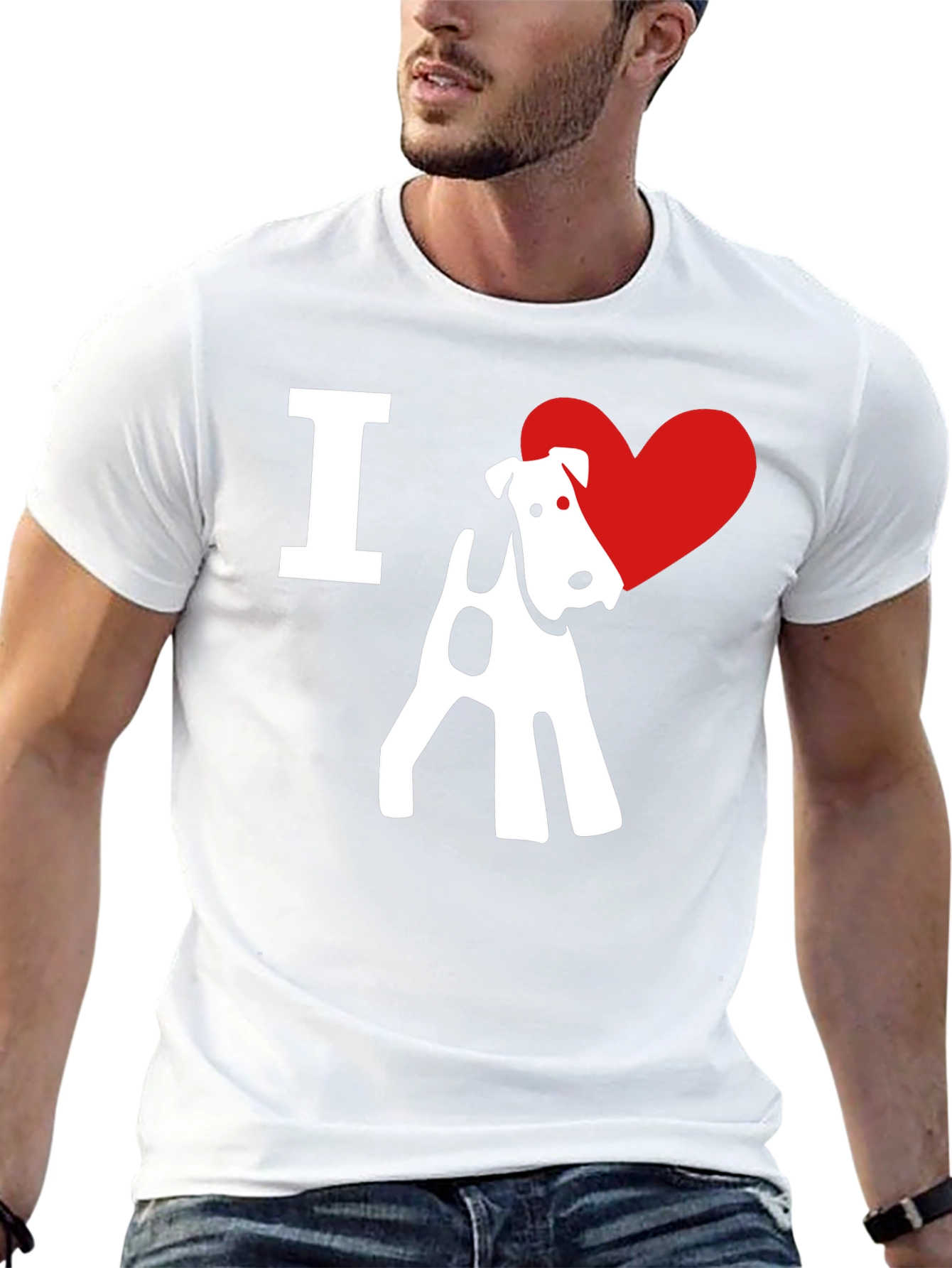 I Love Fox Terrier Black T-Shirt