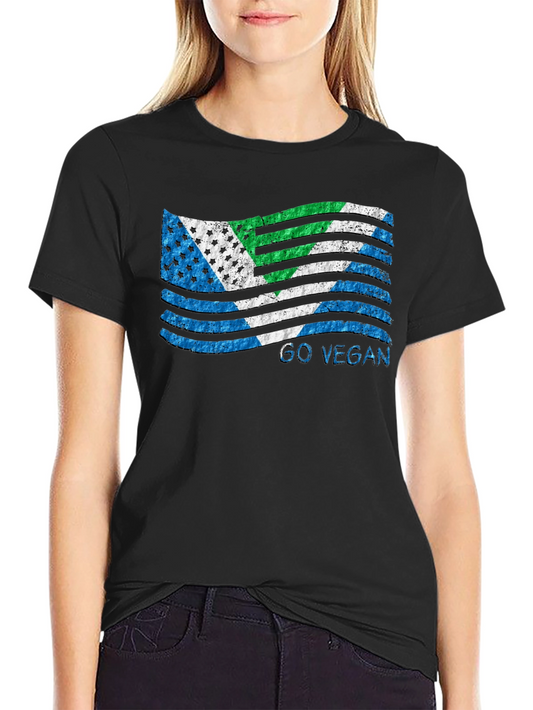 Go Vegan Flag T-Shirt - Black