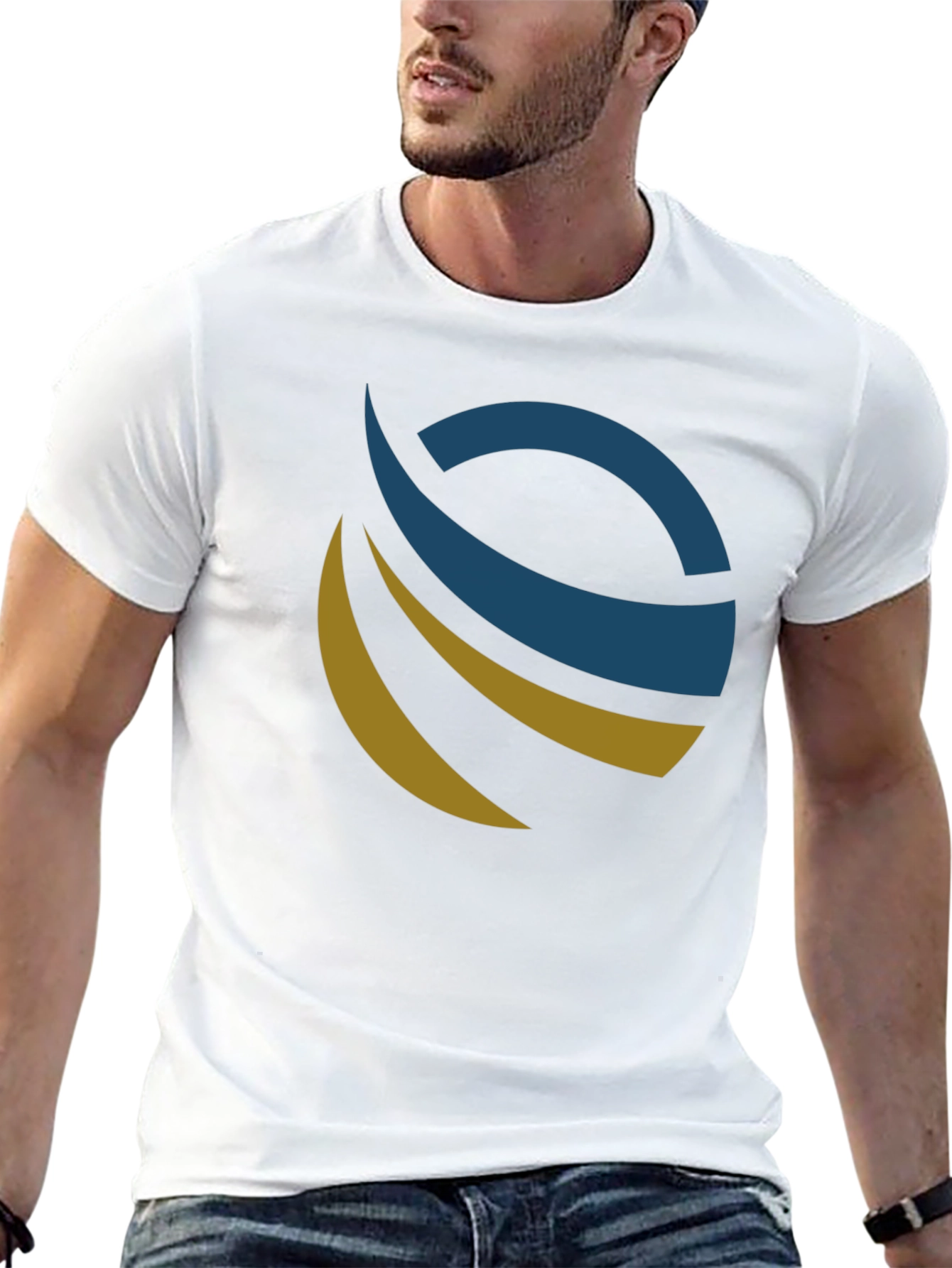 Modern Abstract Logo Black T-Shirt