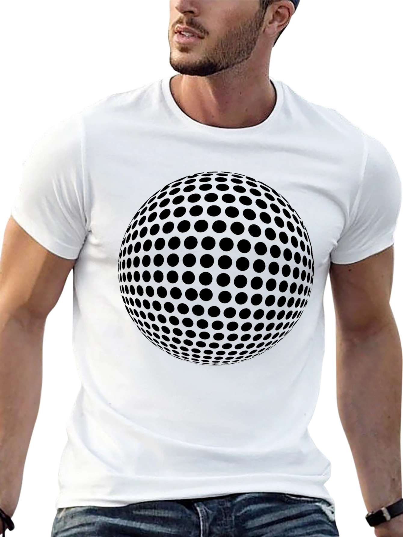 Mens Black Golf Ball Graphic T-Shirt