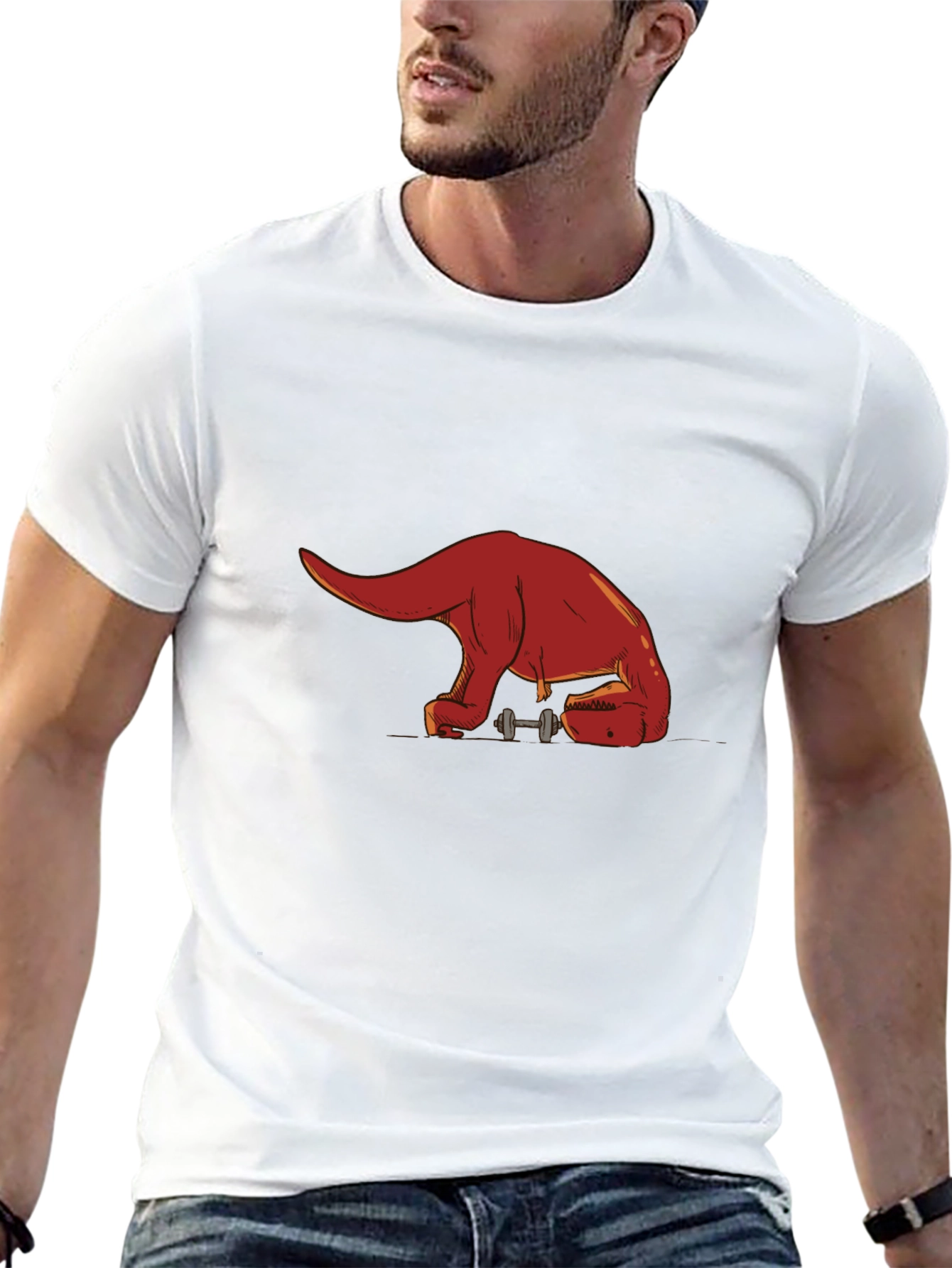 Dino Gains T-Shirt - Black Cotton Blend