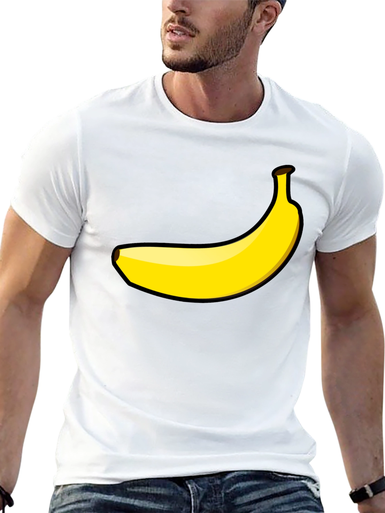 Banana Graphic Tee - Black Cotton T-Shirt
