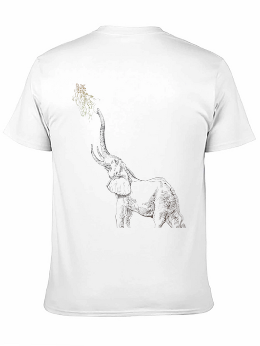 Elephant Sketch Black T-Shirt