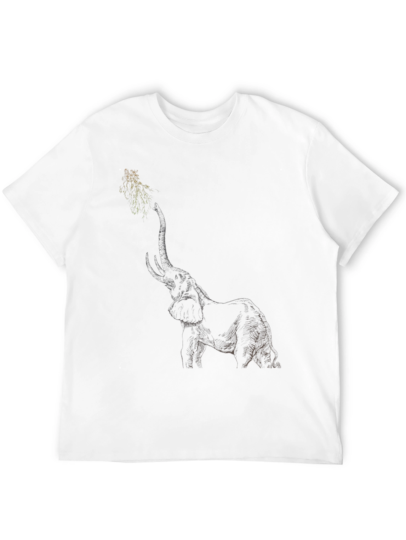 Elephant Sketch Black T-Shirt