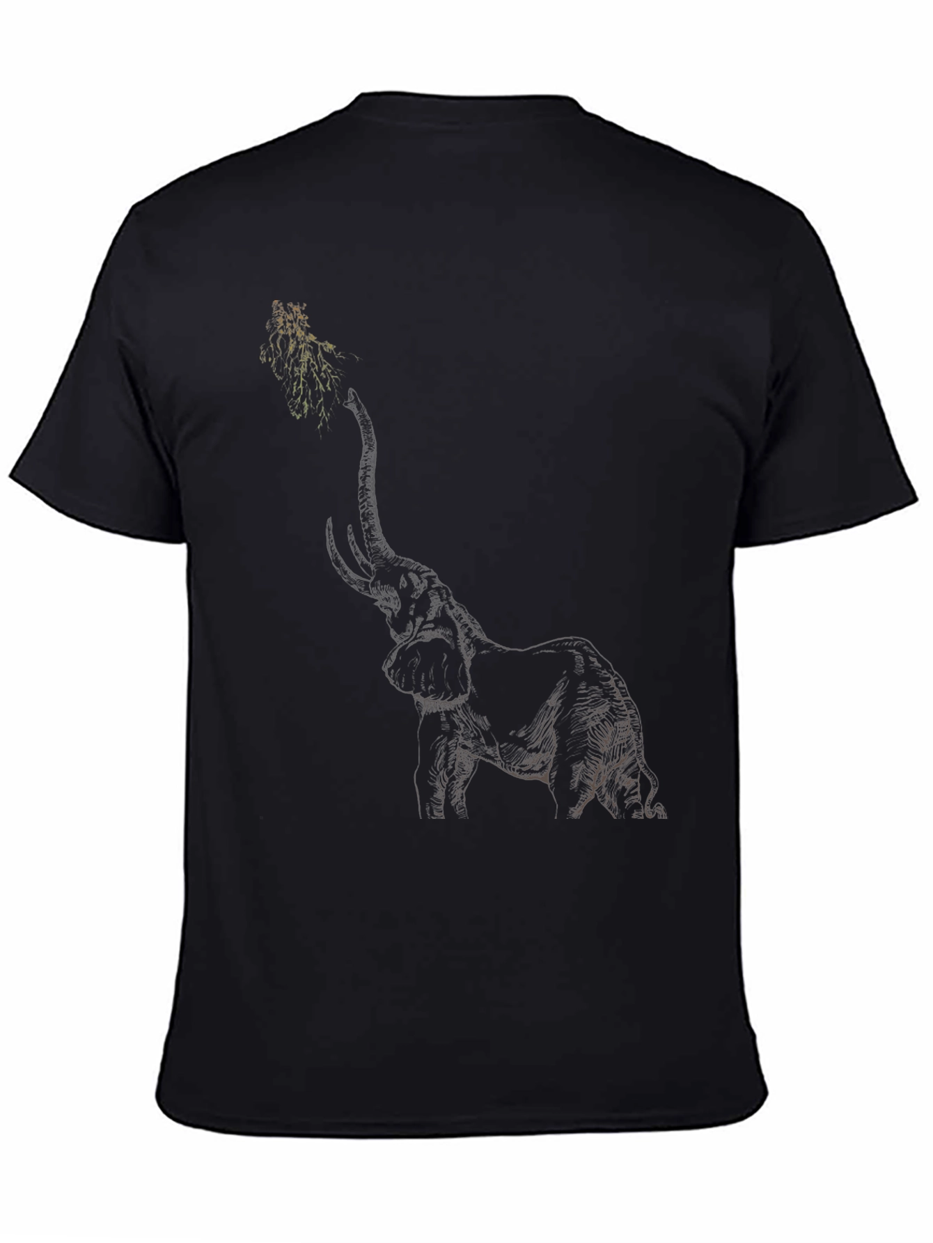 Elephant Sketch Black T-Shirt