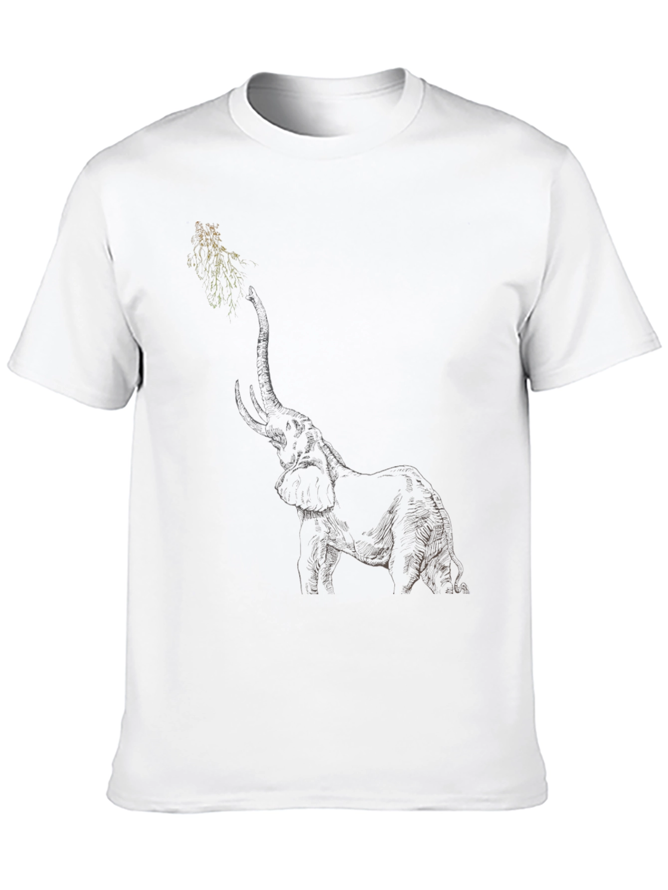 Elephant Sketch Black T-Shirt