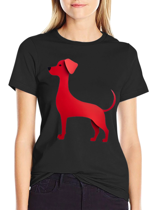 Red Dog Graphic Tee - Black Cotton Blend T-Shirt