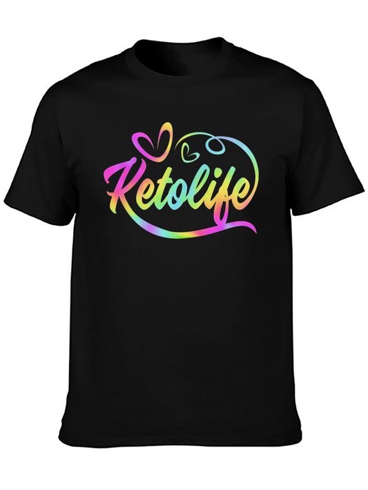 Keto Life Rainbow Graphic Black Tee