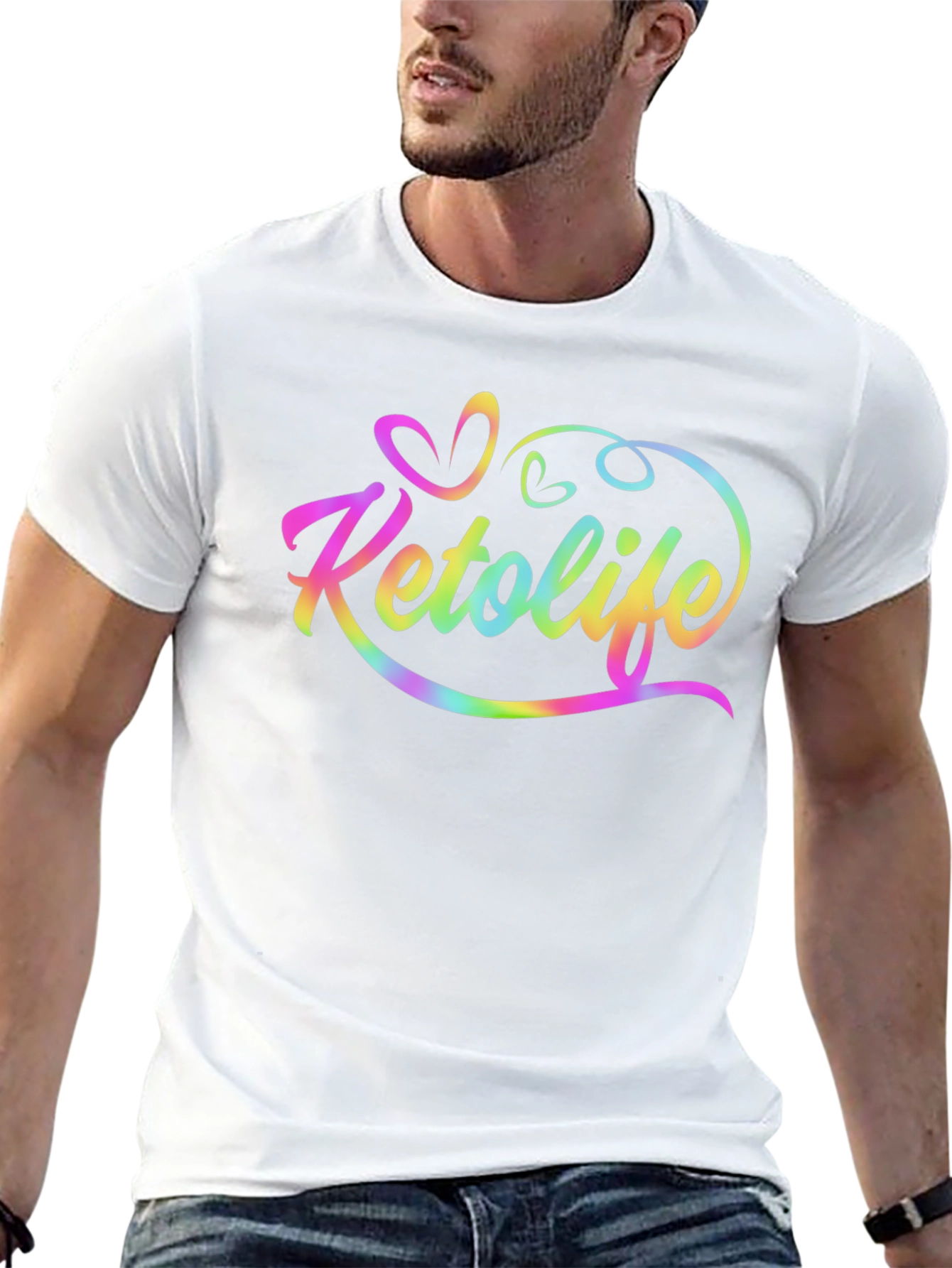 Keto Life Rainbow Graphic Black Tee