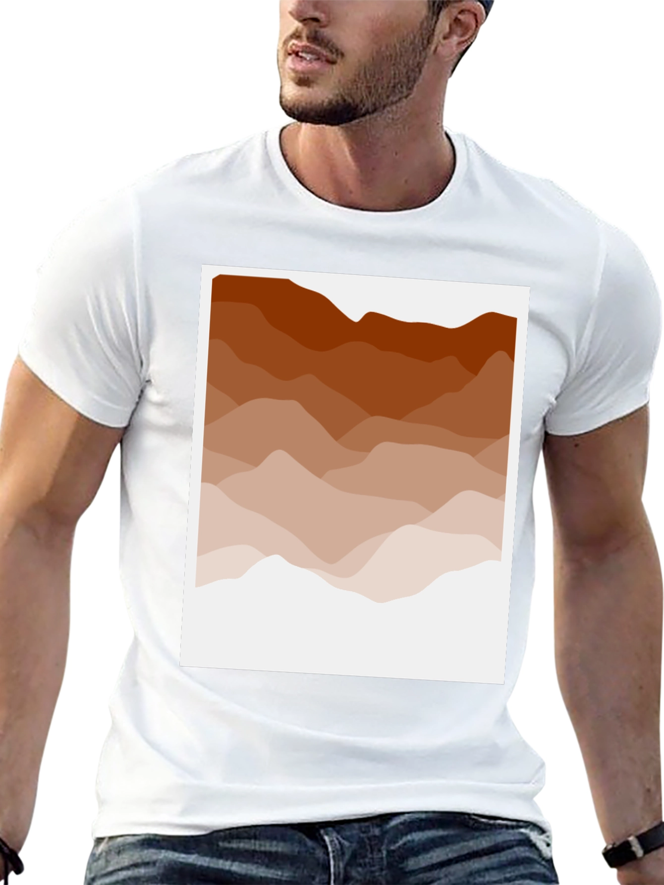 Brown Mountain Range Graphic Tee - Stylish Comfort