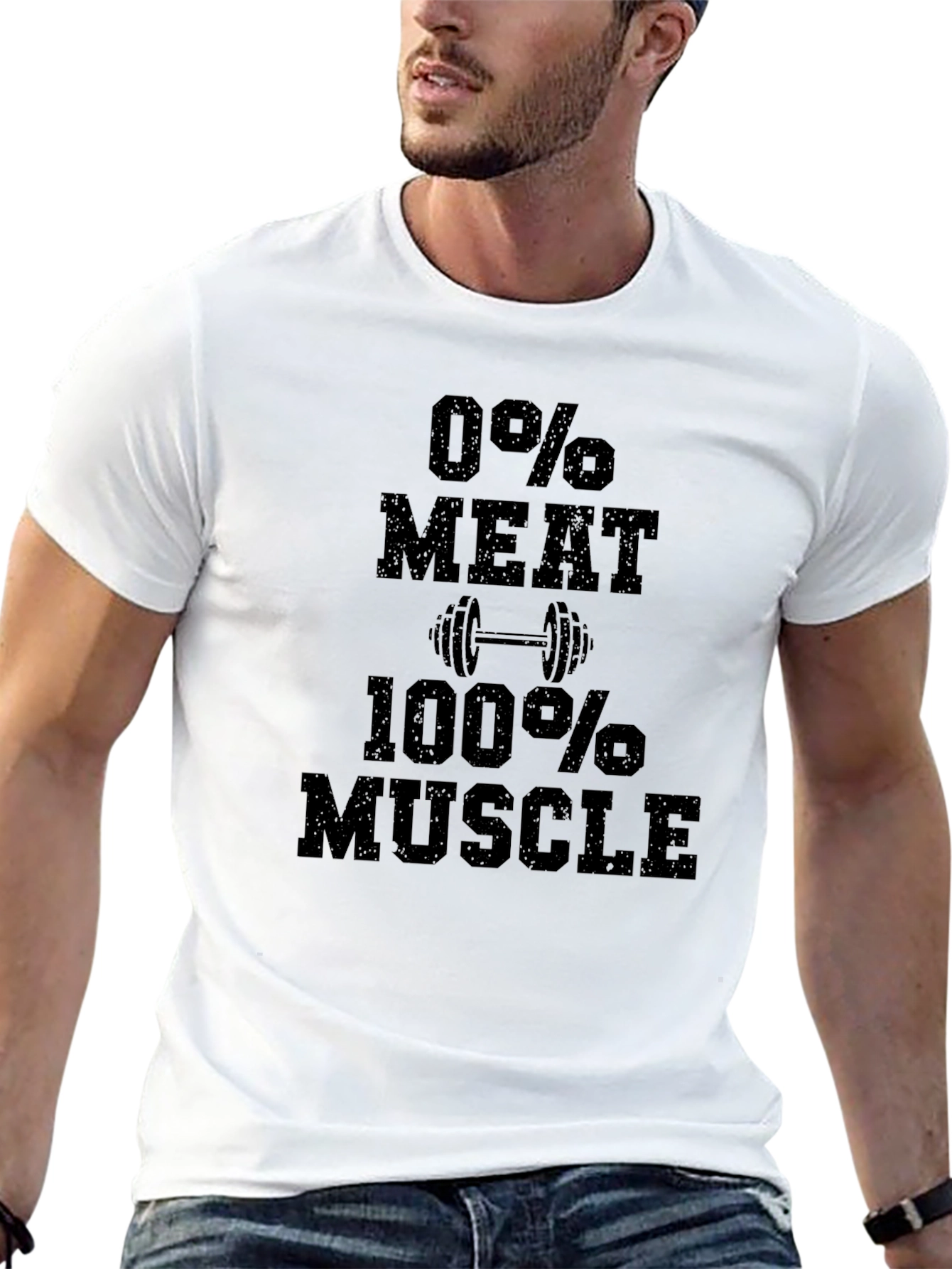 Vegan Bodybuilder T-Shirt - 0% Meat 100% Muscle