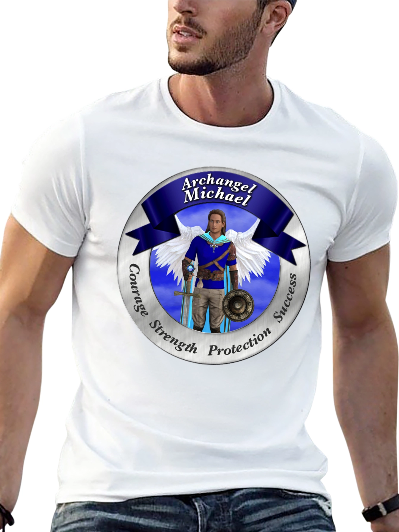 Archangel Michael T-Shirt: Courage Strength Protection