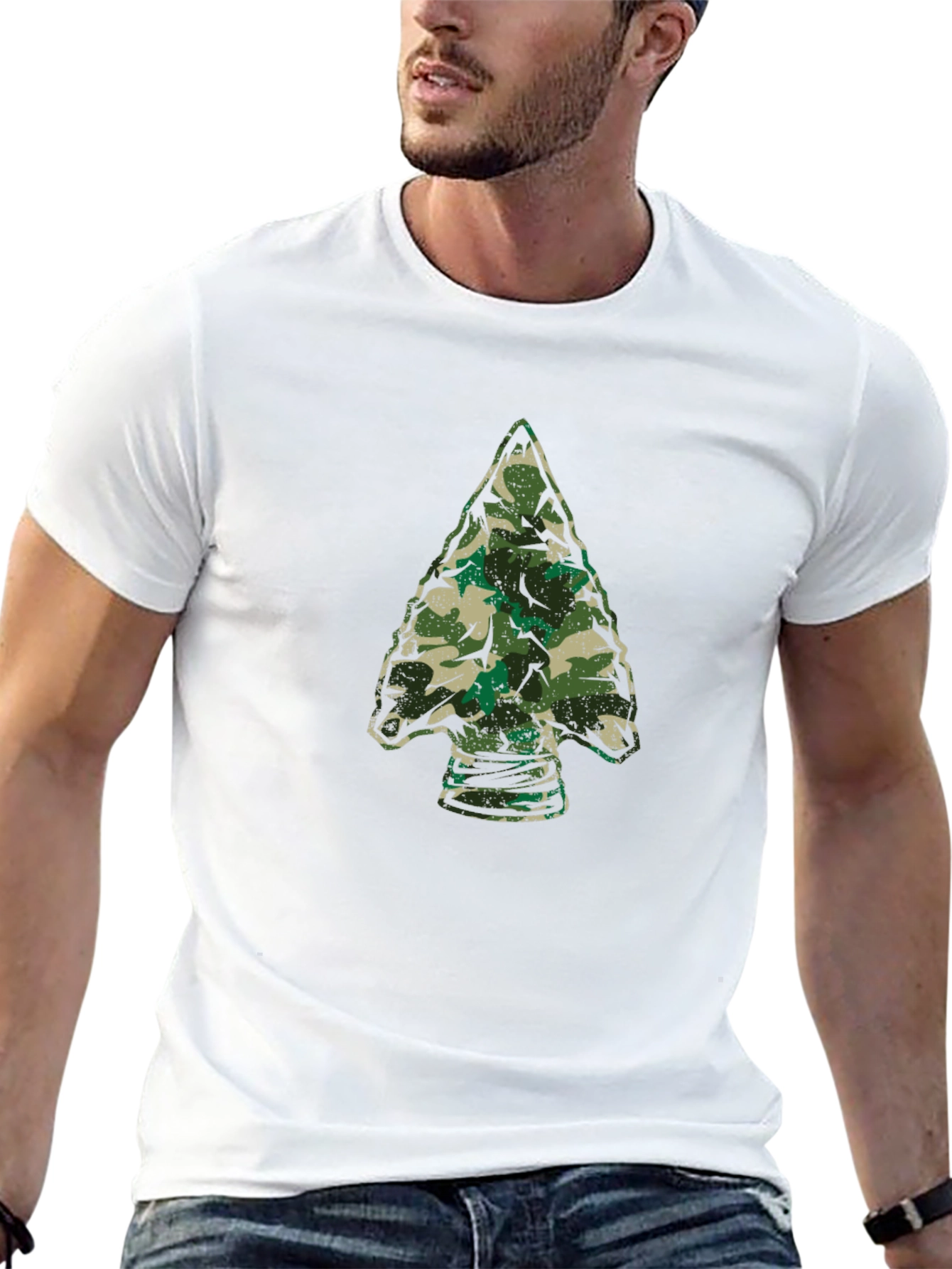Camouflage Arrowhead Graphic Tee - Black