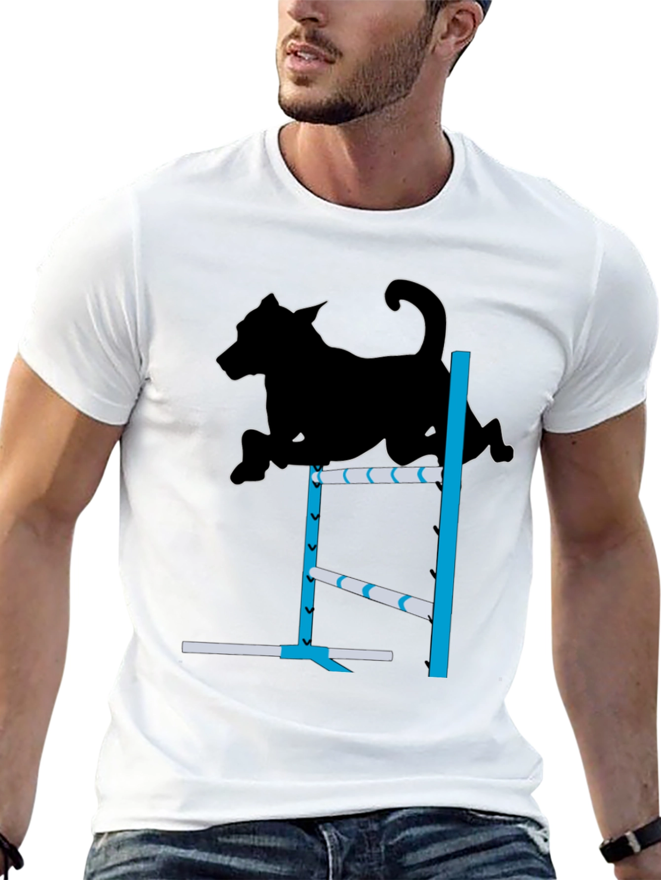 Dog Agility T-Shirt - Canine Jump Design
