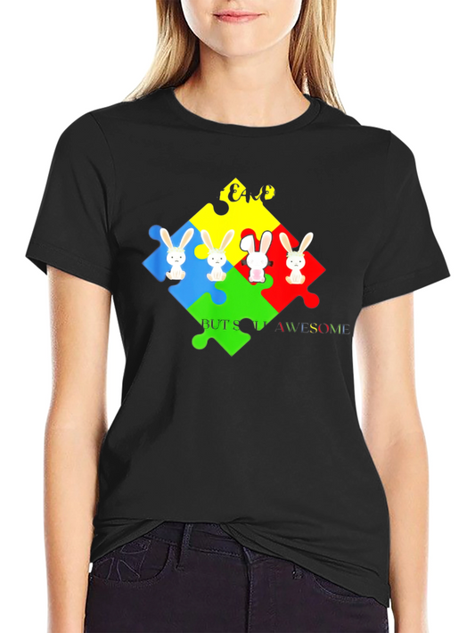 Autism Awareness Bunny Puzzle T-Shirt
