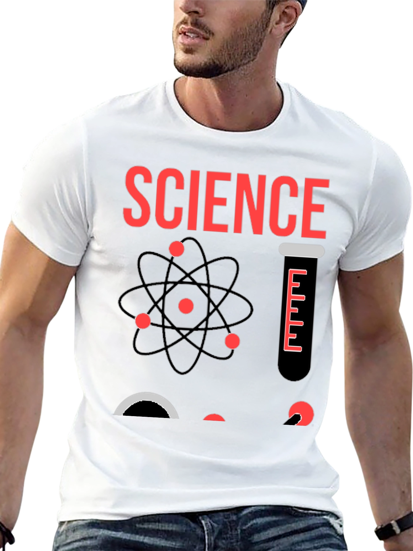 Science Graphic T-Shirt - Black Cotton Blend