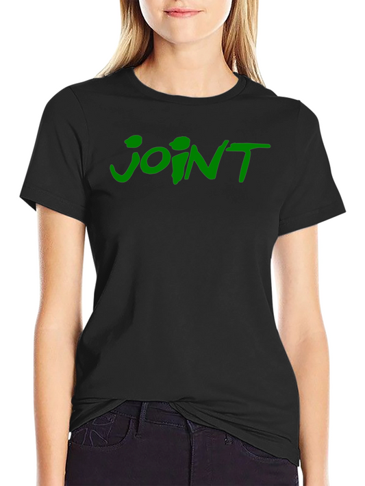 Joint T-Shirt - Green Lettering on Black Cotton Tee