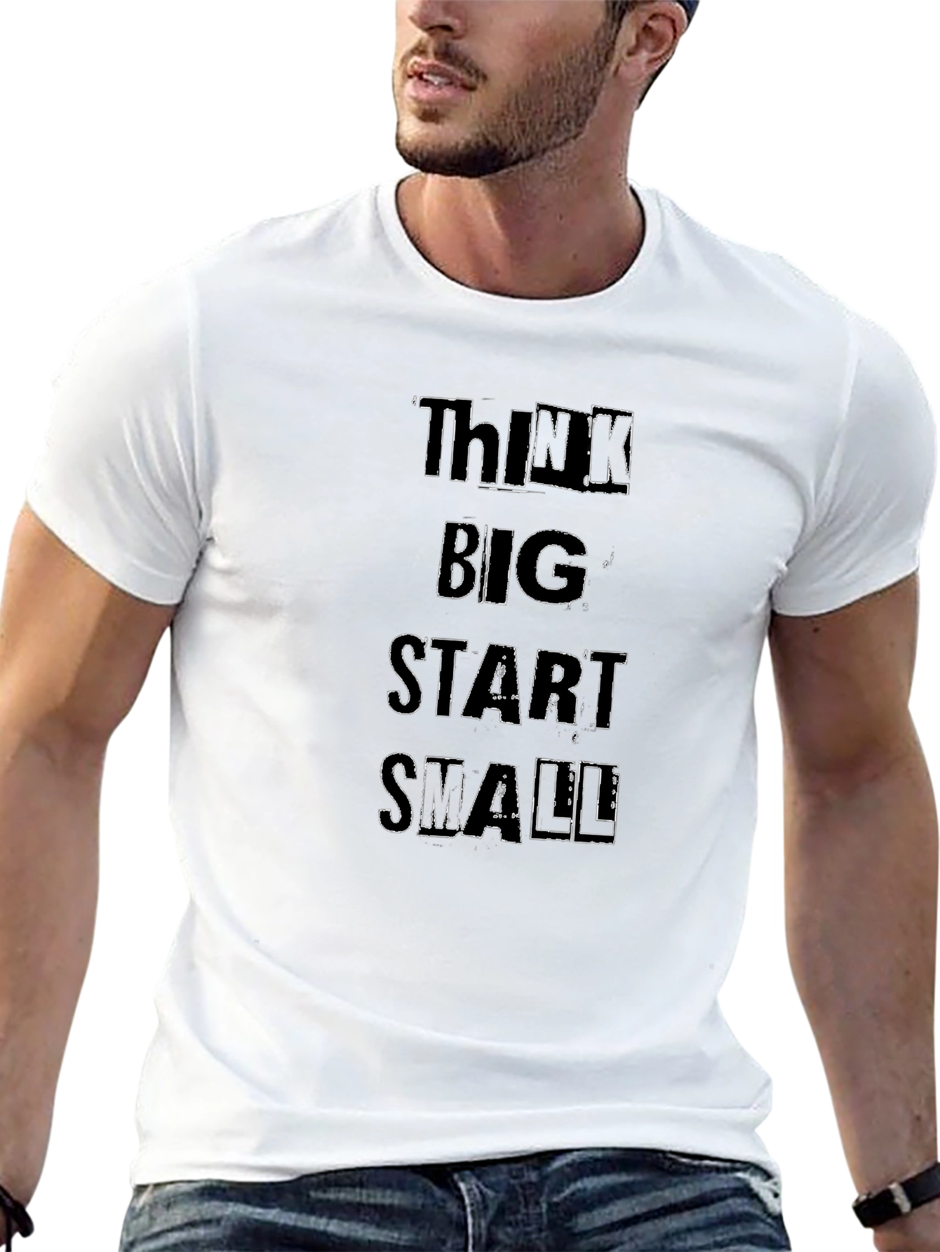 Think Big Start Small Black Graphic Tee