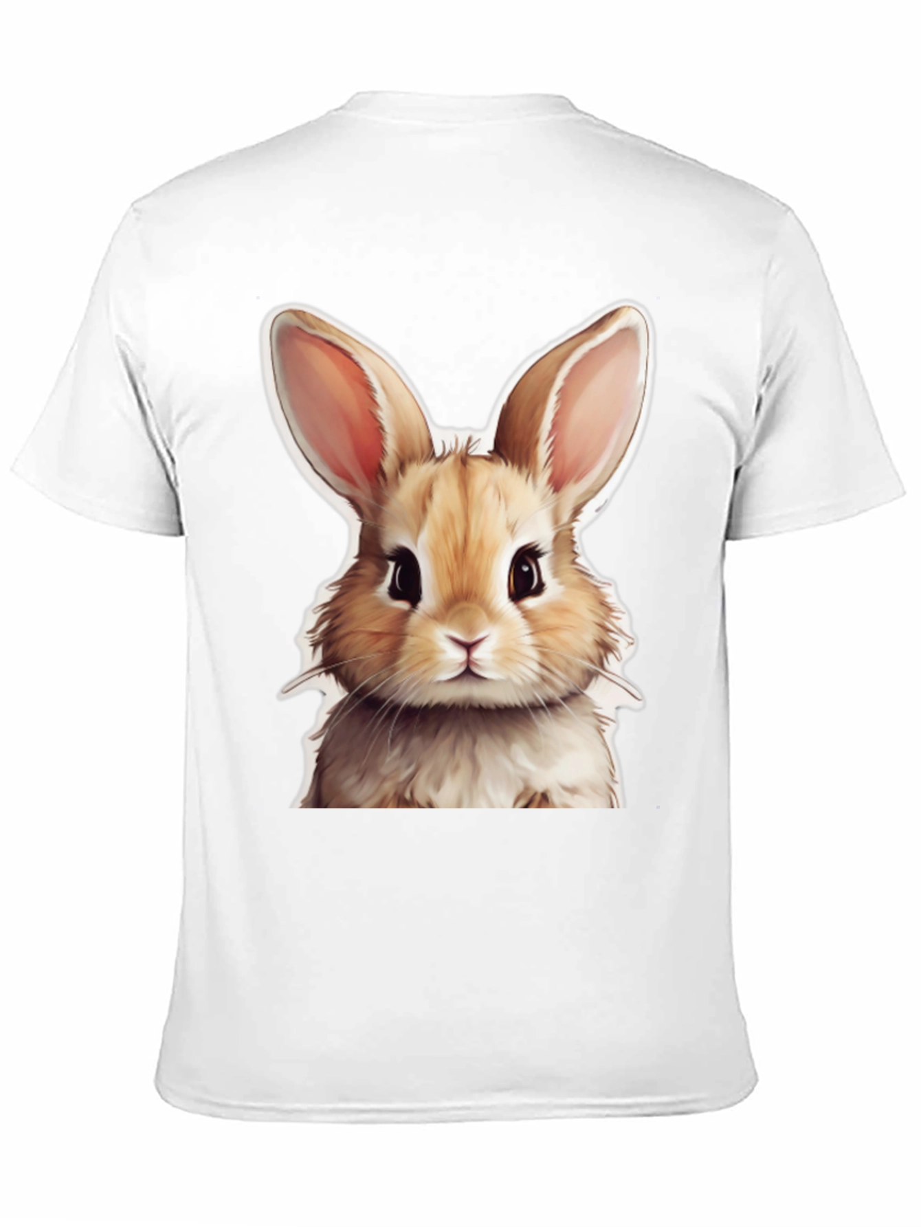 Cute Rabbit Graphic Tee - Black Cotton T-Shirt
