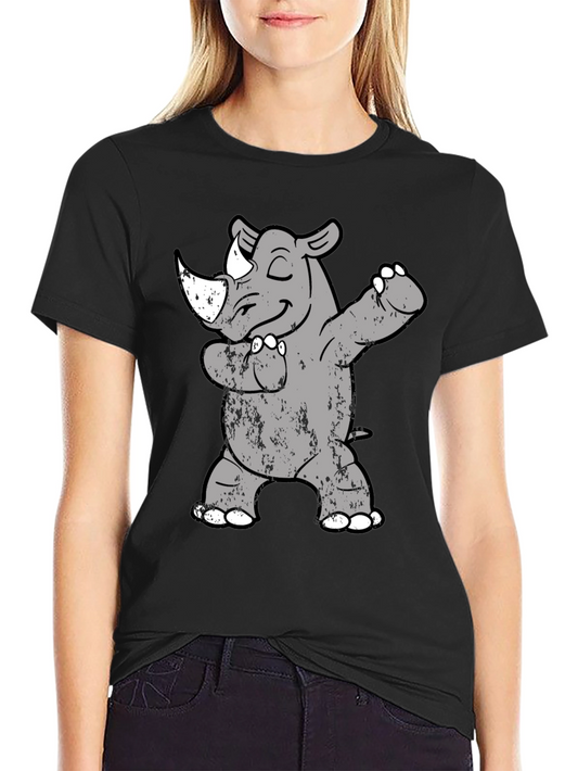 Dabbing Rhino T-Shirt - Trendy Animal Tee