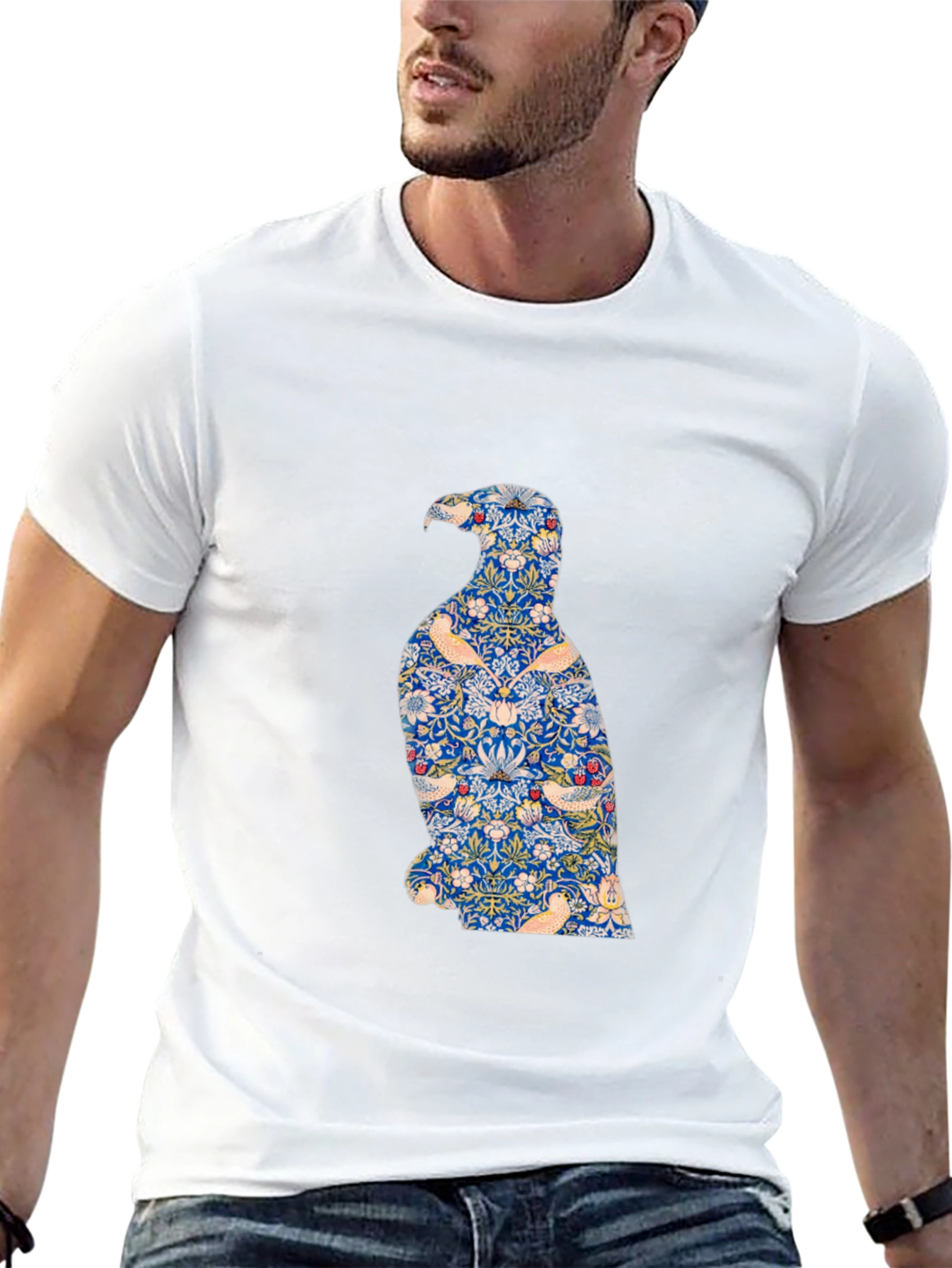 Stylish Eagle Graphic Print Black T-Shirt