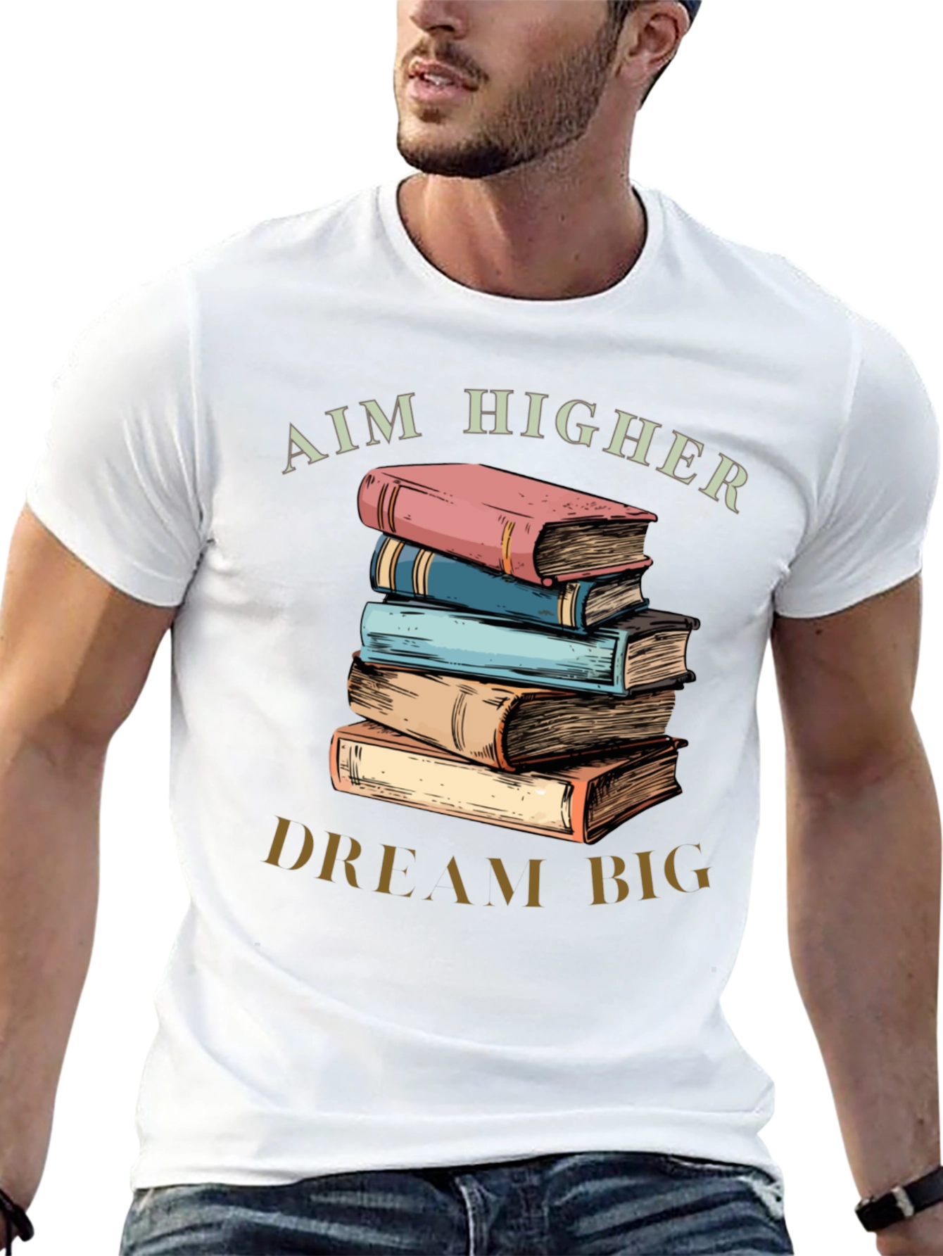 Aim Higher Dream Big Book Lover T-Shirt