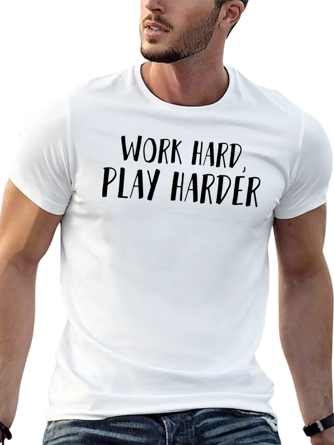 Work Hard Play Harder Black Graphic Tee