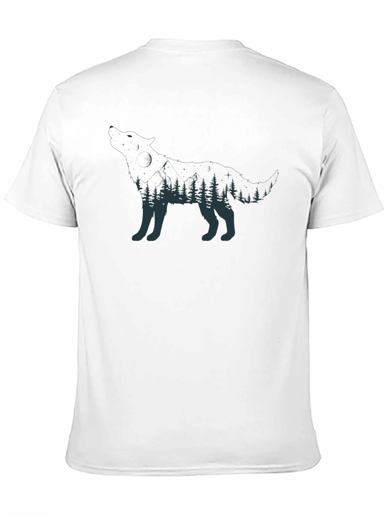 Wolf Forest Graphic Black T-Shirt