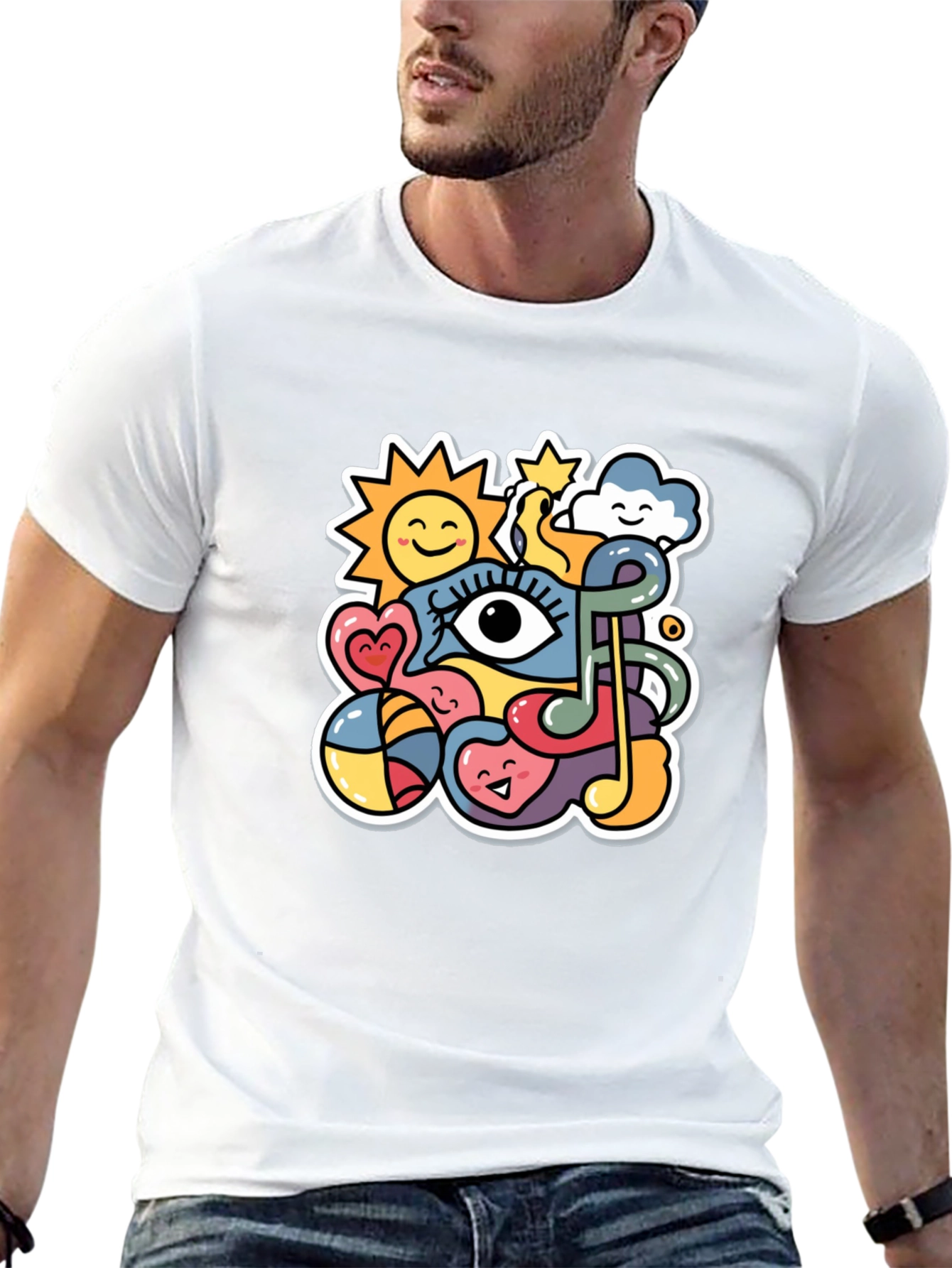 Funky Doodle Black T-Shirt